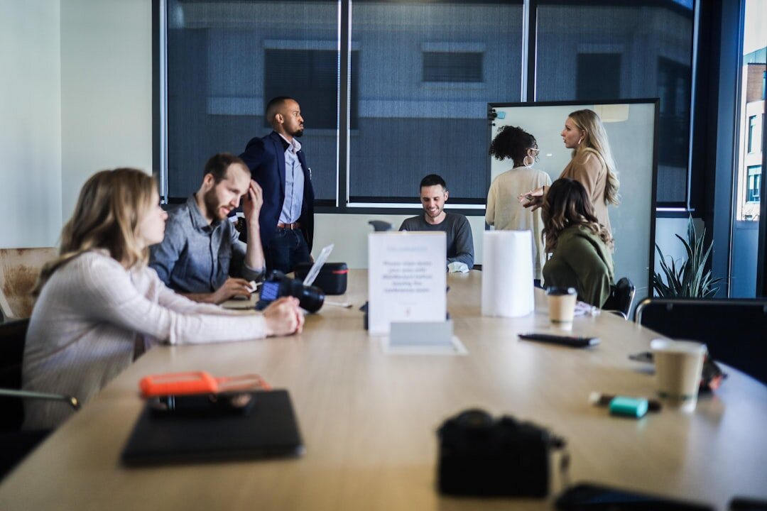 small business team brainstorming
